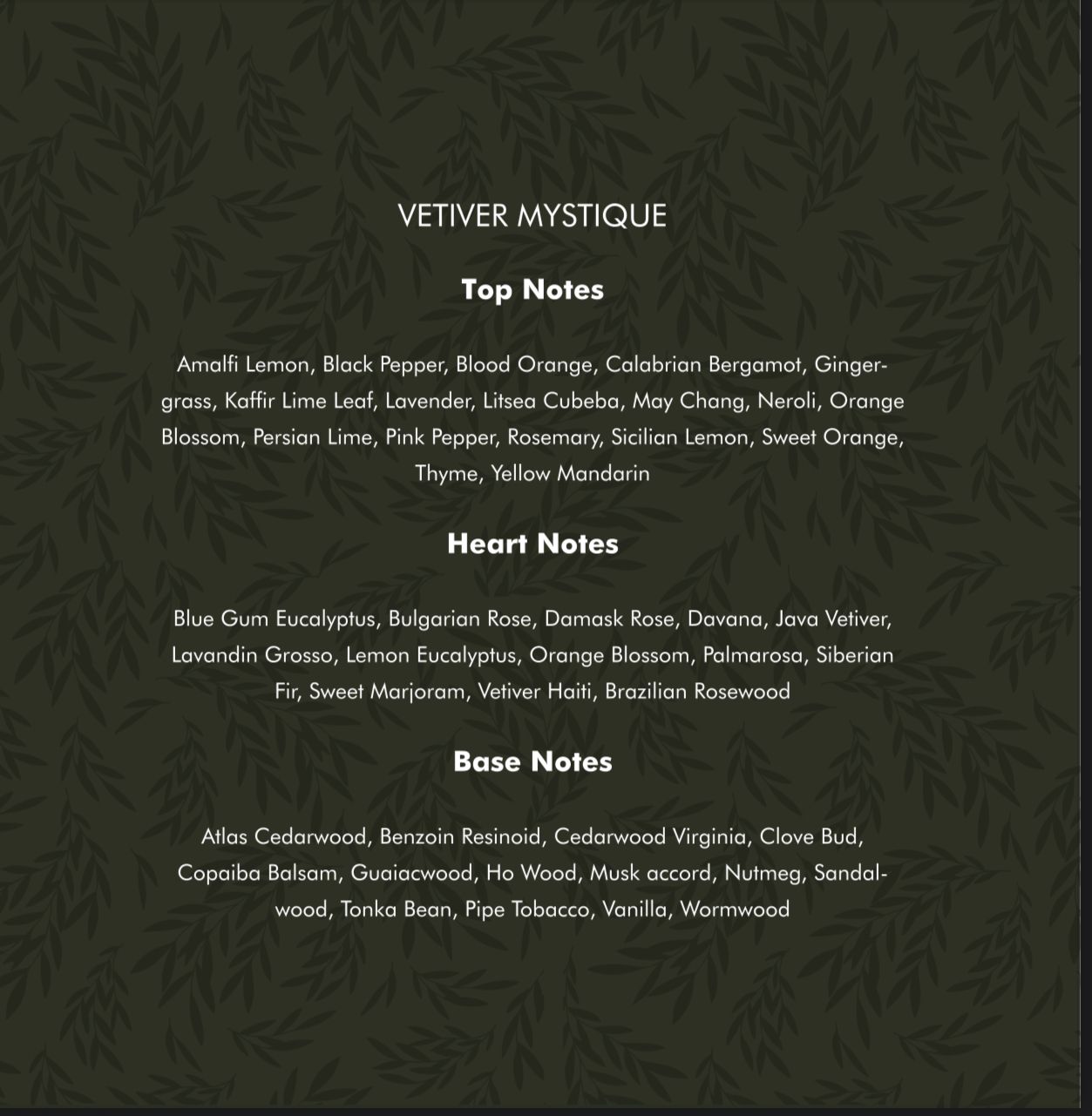 Vetiver Mystique by Perito Moreno